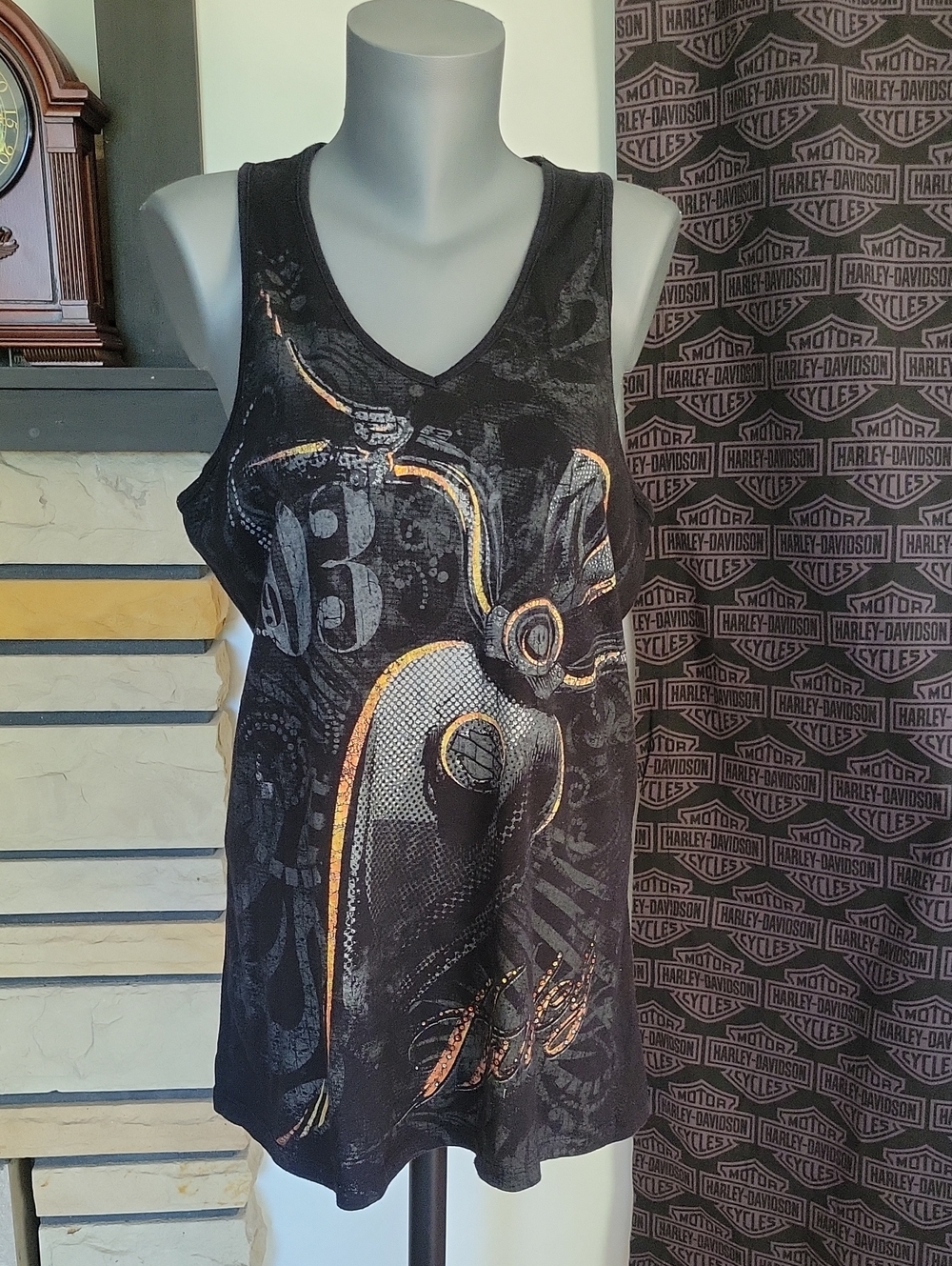 Harley-Davidson Tank Top 2XL Black/Orange